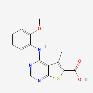 4-[(2-methoxyphenyl)amino]-5-methylthieno[2,3-d]pyrimidine-6-carboxylic acid