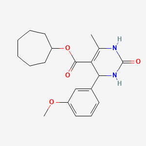 cycloheptyl 4-(3-methoxyphenyl)-6-methyl-2-oxo-1,2,3,4-tetrahydro-5-pyrimidinecarboxylate
