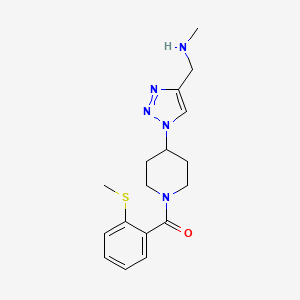 molecular formula C17H23N5OS B5064832 N-methyl-1-(1-{1-[2-(methylthio)benzoyl]-4-piperidinyl}-1H-1,2,3-triazol-4-yl)methanamine trifluoroacetate 