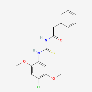 molecular formula C17H17ClN2O3S B5064838 N-{[(4-chloro-2,5-dimethoxyphenyl)amino]carbonothioyl}-2-phenylacetamide 