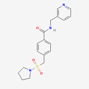 molecular formula C18H21N3O3S B5064851 N-(3-pyridinylmethyl)-4-[(1-pyrrolidinylsulfonyl)methyl]benzamide 