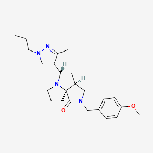 molecular formula C24H32N4O2 B5064863 (3aS*,5S*,9aS*)-2-(4-methoxybenzyl)-5-(3-methyl-1-propyl-1H-pyrazol-4-yl)hexahydro-7H-pyrrolo[3,4-g]pyrrolizin-1(2H)-one 