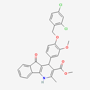 molecular formula C29H23Cl2NO5 B5064878 methyl 4-{4-[(2,4-dichlorobenzyl)oxy]-3-methoxyphenyl}-2-methyl-5-oxo-4,5-dihydro-1H-indeno[1,2-b]pyridine-3-carboxylate CAS No. 6179-62-0