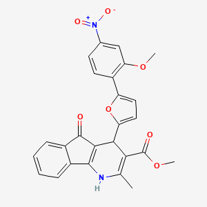 molecular formula C26H20N2O7 B5064881 methyl 4-[5-(2-methoxy-4-nitrophenyl)-2-furyl]-2-methyl-5-oxo-4,5-dihydro-1H-indeno[1,2-b]pyridine-3-carboxylate 