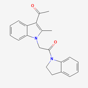 molecular formula C21H20N2O2 B5064915 1-{1-[2-(2,3-dihydro-1H-indol-1-yl)-2-oxoethyl]-2-methyl-1H-indol-3-yl}ethanone 