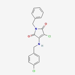 molecular formula C18H14Cl2N2O2 B5064923 1-benzyl-3-chloro-4-[(4-chlorobenzyl)amino]-1H-pyrrole-2,5-dione 