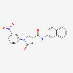 molecular formula C21H17N3O4 B5064926 N-2-naphthyl-1-(3-nitrophenyl)-5-oxo-3-pyrrolidinecarboxamide 