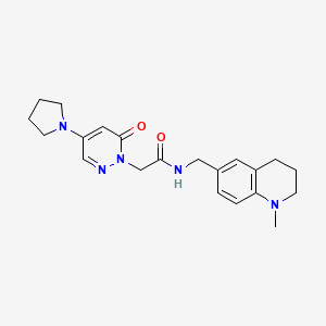 molecular formula C21H27N5O2 B5064946 N-[(1-methyl-1,2,3,4-tetrahydro-6-quinolinyl)methyl]-2-[6-oxo-4-(1-pyrrolidinyl)-1(6H)-pyridazinyl]acetamide 