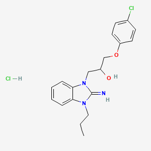 molecular formula C19H23Cl2N3O2 B5064953 1-(4-chlorophenoxy)-3-(2-imino-3-propyl-2,3-dihydro-1H-benzimidazol-1-yl)-2-propanol hydrochloride 