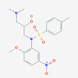 molecular formula C19H25N3O6S B5064978 N-[3-(dimethylamino)-2-hydroxypropyl]-N-(2-methoxy-5-nitrophenyl)-4-methylbenzenesulfonamide 