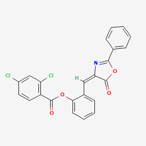 molecular formula C23H13Cl2NO4 B5064980 2-[(5-oxo-2-phenyl-1,3-oxazol-4(5H)-ylidene)methyl]phenyl 2,4-dichlorobenzoate 