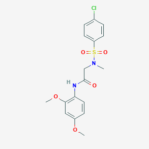molecular formula C17H19ClN2O5S B506500 N-(2,4-dimethoxyphenyl)-2-(N-methyl4-chlorobenzenesulfonamido)acetamide CAS No. 499113-52-9