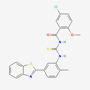 molecular formula C23H18ClN3O2S2 B5065020 N-({[5-(1,3-benzothiazol-2-yl)-2-methylphenyl]amino}carbonothioyl)-5-chloro-2-methoxybenzamide 
