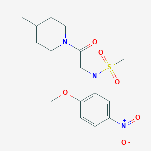 molecular formula C16H23N3O6S B5065053 N-(2-methoxy-5-nitrophenyl)-N-[2-(4-methyl-1-piperidinyl)-2-oxoethyl]methanesulfonamide 