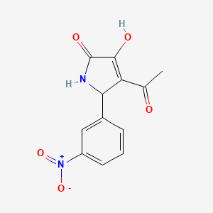 molecular formula C12H10N2O5 B5065090 4-acetyl-3-hydroxy-5-(3-nitrophenyl)-1,5-dihydro-2H-pyrrol-2-one 
