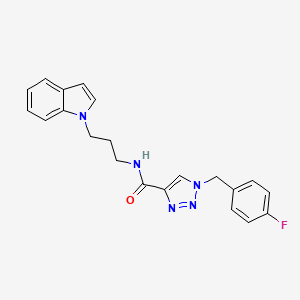 molecular formula C21H20FN5O B5065105 1-(4-fluorobenzyl)-N-[3-(1H-indol-1-yl)propyl]-1H-1,2,3-triazole-4-carboxamide 