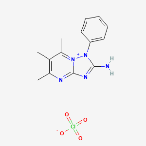 molecular formula C14H16ClN5O4 B5065129 2-amino-5,6,7-trimethyl-1-phenyl-1H-[1,2,4]triazolo[1,5-a]pyrimidin-8-ium perchlorate 