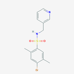 molecular formula C14H15BrN2O2S B506513 4-bromo-2,5-dimethyl-N-(pyridin-3-ylmethyl)benzenesulfonamide CAS No. 433962-64-2