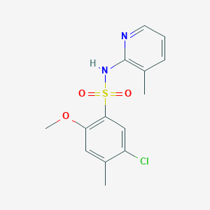 molecular formula C14H15ClN2O3S B506515 5-chloro-2-methoxy-4-methyl-N-(3-methyl-2-pyridinyl)benzenesulfonamide CAS No. 723745-92-4