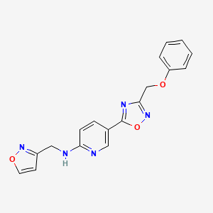 molecular formula C18H15N5O3 B5065171 N-(3-isoxazolylmethyl)-5-[3-(phenoxymethyl)-1,2,4-oxadiazol-5-yl]-2-pyridinamine 