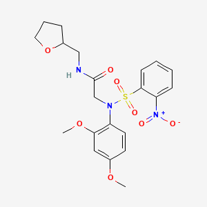 molecular formula C21H25N3O8S B5065184 N~2~-(2,4-dimethoxyphenyl)-N~2~-[(2-nitrophenyl)sulfonyl]-N~1~-(tetrahydro-2-furanylmethyl)glycinamide 