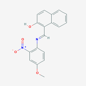 molecular formula C18H14N2O4 B5065208 1-{[(4-methoxy-2-nitrophenyl)imino]methyl}-2-naphthol 