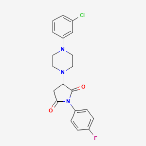 molecular formula C20H19ClFN3O2 B5065231 3-[4-(3-chlorophenyl)-1-piperazinyl]-1-(4-fluorophenyl)-2,5-pyrrolidinedione 