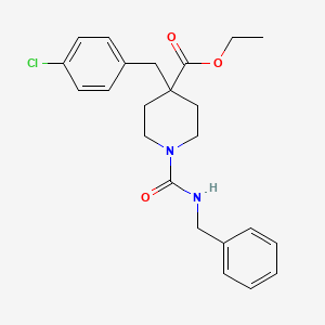 molecular formula C23H27ClN2O3 B5065234 ethyl 1-[(benzylamino)carbonyl]-4-(4-chlorobenzyl)-4-piperidinecarboxylate 