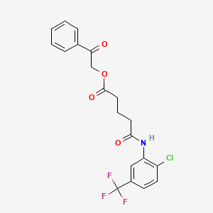 molecular formula C20H17ClF3NO4 B5065252 2-oxo-2-phenylethyl 5-{[2-chloro-5-(trifluoromethyl)phenyl]amino}-5-oxopentanoate 