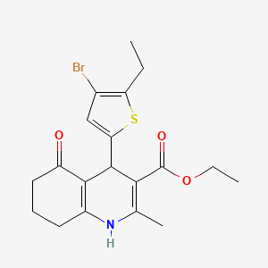 molecular formula C19H22BrNO3S B5065256 ethyl 4-(4-bromo-5-ethyl-2-thienyl)-2-methyl-5-oxo-1,4,5,6,7,8-hexahydro-3-quinolinecarboxylate 