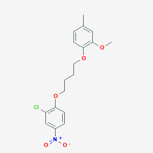 molecular formula C18H20ClNO5 B5065290 2-chloro-1-[4-(2-methoxy-4-methylphenoxy)butoxy]-4-nitrobenzene 