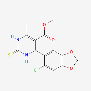 molecular formula C14H13ClN2O4S B5065292 methyl 4-(6-chloro-1,3-benzodioxol-5-yl)-6-methyl-2-thioxo-1,2,3,4-tetrahydro-5-pyrimidinecarboxylate 
