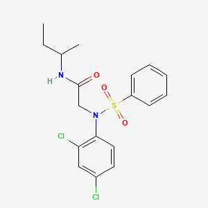 molecular formula C18H20Cl2N2O3S B5065297 N~1~-(sec-butyl)-N~2~-(2,4-dichlorophenyl)-N~2~-(phenylsulfonyl)glycinamide 