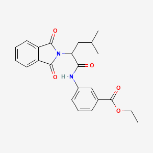 molecular formula C23H24N2O5 B5065334 ethyl 3-{[2-(1,3-dioxo-1,3-dihydro-2H-isoindol-2-yl)-4-methylpentanoyl]amino}benzoate 