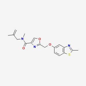 molecular formula C18H19N3O3S B5065361 N-methyl-2-{[(2-methyl-1,3-benzothiazol-5-yl)oxy]methyl}-N-(2-methyl-2-propen-1-yl)-1,3-oxazole-4-carboxamide 
