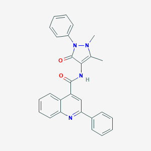 molecular formula C27H22N4O2 B506537 N-(1,5-dimethyl-3-oxo-2-phenyl-2,3-dihydro-1H-pyrazol-4-yl)-2-phenylquinoline-4-carboxamide CAS No. 1752-99-4
