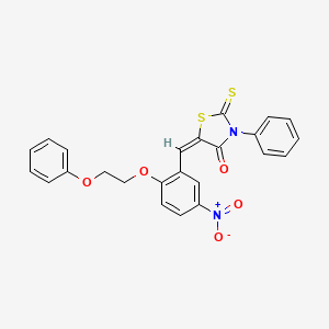 molecular formula C24H18N2O5S2 B5065370 5-[5-nitro-2-(2-phenoxyethoxy)benzylidene]-3-phenyl-2-thioxo-1,3-thiazolidin-4-one 