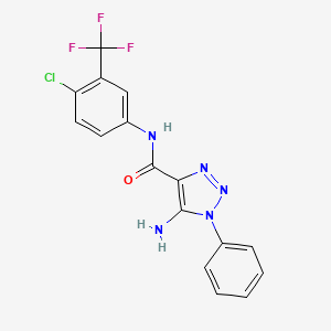 5-amino-N-[4-chloro-3-(trifluoromethyl)phenyl]-1-phenyl-1H-1,2,3-triazole-4-carboxamide