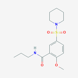molecular formula C16H24N2O4S B5065402 2-methoxy-5-(1-piperidinylsulfonyl)-N-propylbenzamide 