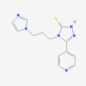 molecular formula C13H14N6S B506541 4-[3-(1H-imidazol-1-yl)propyl]-5-(4-pyridinyl)-4H-1,2,4-triazol-3-yl hydrosulfide CAS No. 664308-63-8