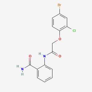 molecular formula C15H12BrClN2O3 B5065415 2-{[(4-bromo-2-chlorophenoxy)acetyl]amino}benzamide 