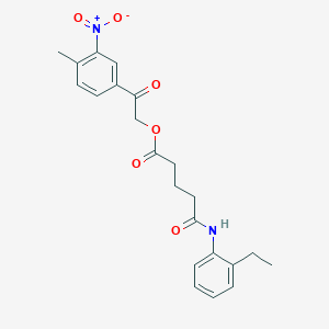 2-(4-methyl-3-nitrophenyl)-2-oxoethyl 5-[(2-ethylphenyl)amino]-5-oxopentanoate