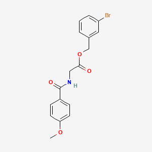 molecular formula C17H16BrNO4 B5065505 3-bromobenzyl N-(4-methoxybenzoyl)glycinate 