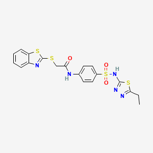 molecular formula C19H17N5O3S4 B5065515 2-(1,3-benzothiazol-2-ylthio)-N-(4-{[(5-ethyl-1,3,4-thiadiazol-2-yl)amino]sulfonyl}phenyl)acetamide 