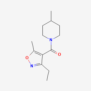 molecular formula C13H20N2O2 B5065554 1-[(3-ethyl-5-methyl-4-isoxazolyl)carbonyl]-4-methylpiperidine 