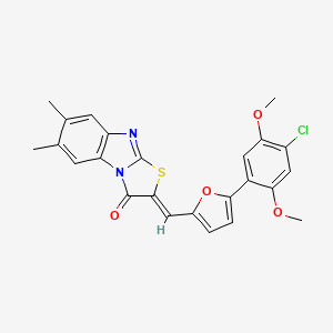 molecular formula C24H19ClN2O4S B5065576 2-{[5-(4-chloro-2,5-dimethoxyphenyl)-2-furyl]methylene}-6,7-dimethyl[1,3]thiazolo[3,2-a]benzimidazol-3(2H)-one 