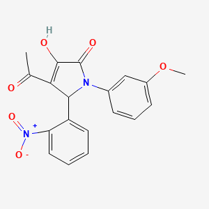 molecular formula C19H16N2O6 B5065604 4-acetyl-3-hydroxy-1-(3-methoxyphenyl)-5-(2-nitrophenyl)-1,5-dihydro-2H-pyrrol-2-one 