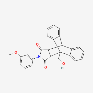 1-(hydroxymethyl)-17-(3-methoxyphenyl)-17-azapentacyclo[6.6.5.0~2,7~.0~9,14~.0~15,19~]nonadeca-2,4,6,9,11,13-hexaene-16,18-dione