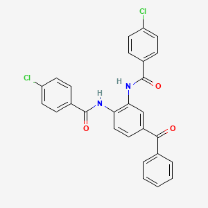 molecular formula C27H18Cl2N2O3 B5065628 N,N'-(4-benzoyl-1,2-phenylene)bis(4-chlorobenzamide) 