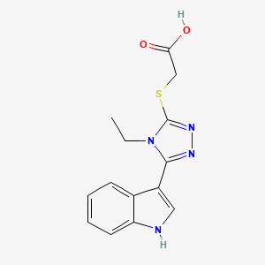 molecular formula C14H14N4O2S B5065631 {[4-ethyl-5-(1H-indol-3-yl)-4H-1,2,4-triazol-3-yl]thio}acetic acid 